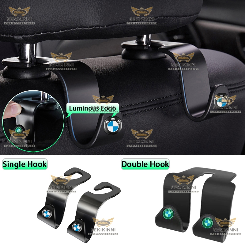 BMW Upgrate Luminous Car Seat Back Hook Headrest Hanger Organizer ...