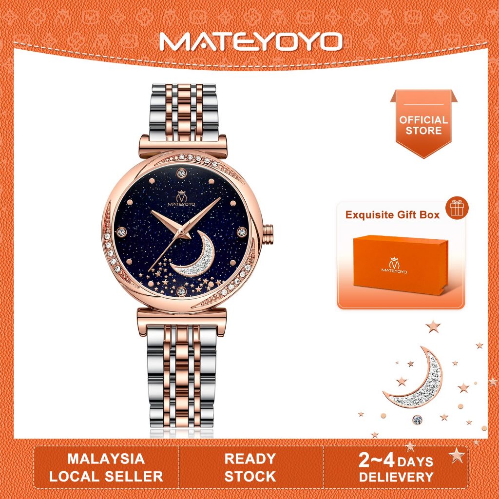 MATEYOYO Women Watch Rhinestone Romantic Starry Sky Wristwatch Watch