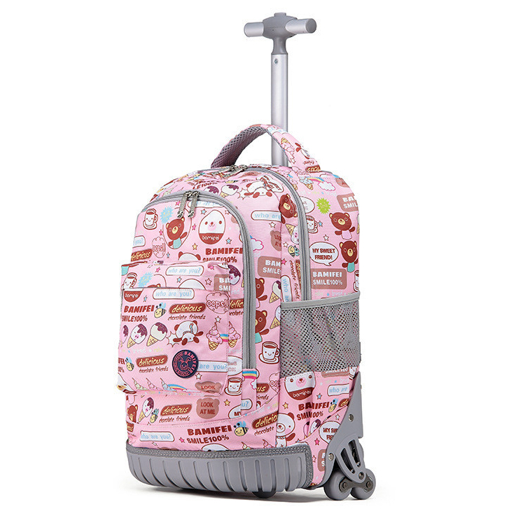Trolley School Bag Primary School 6 Wheel Kids Roller Bag Girl Boy Kids ...