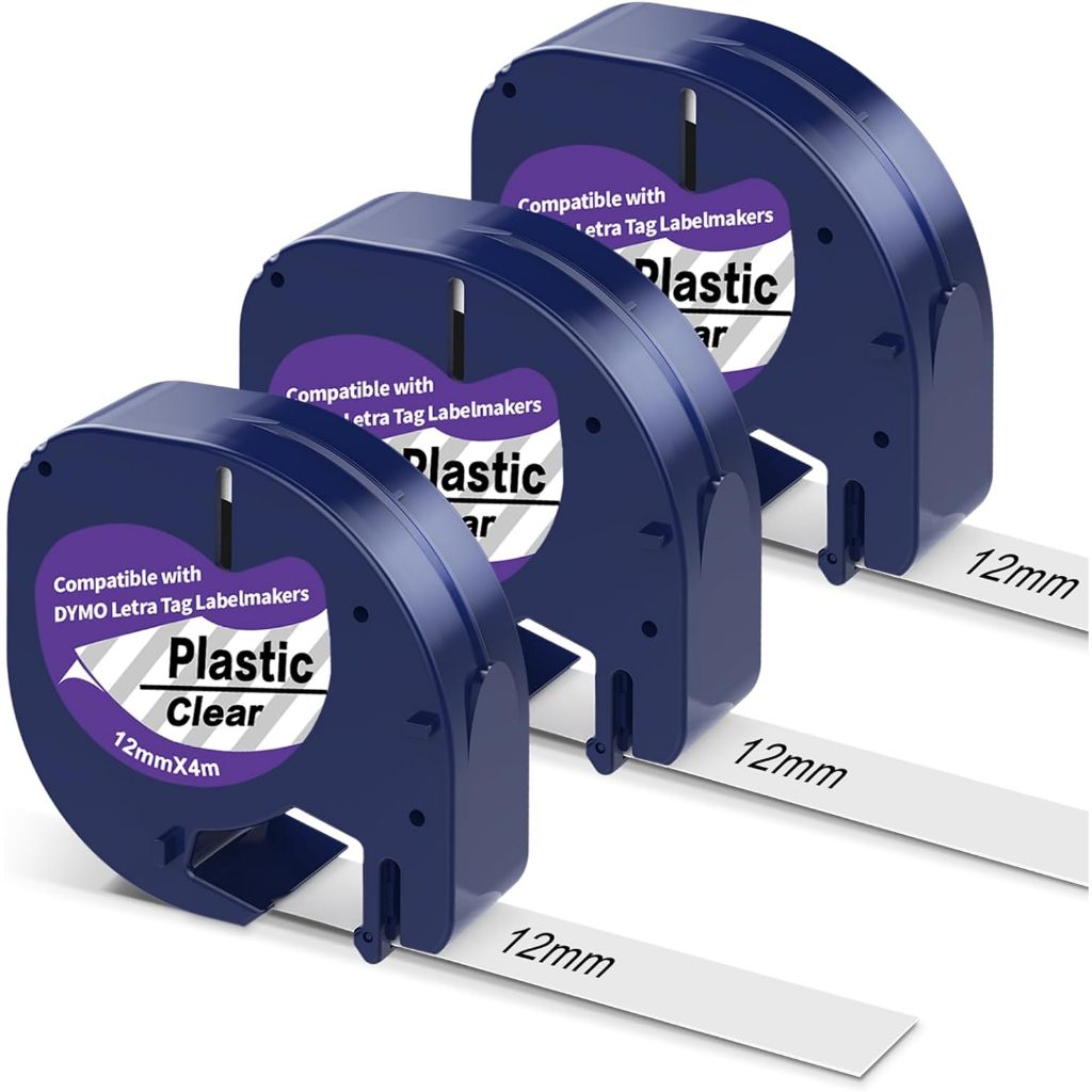 DYMO Compatible Label Tape LetraTag Refills 12267 16952 Plastic LT