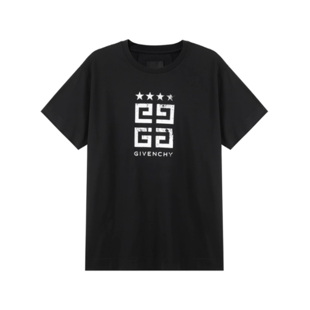 GIVENCHY's new men's cotton 4G logo offset short sleeved T-shirt ...