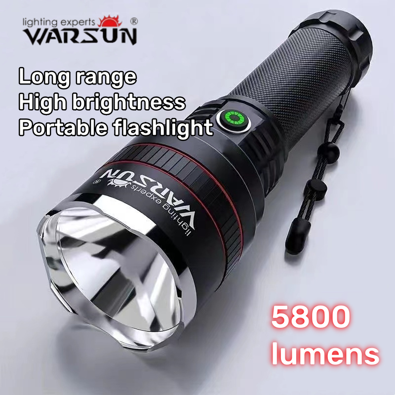 WARSUN XD50 LED Flashlight, 5800 Lumens, Super Bright, Rechargeable