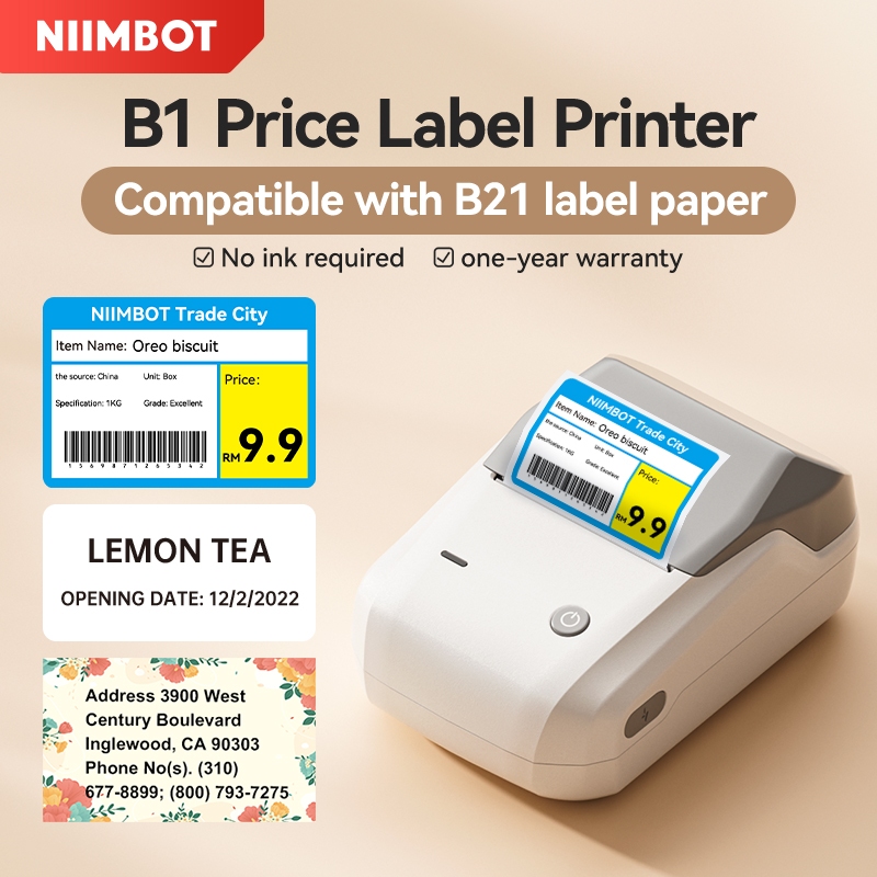 Niimbot B1 label printer Portable Price Tag Printer Thermal Inkless Printer Shopee Malaysia