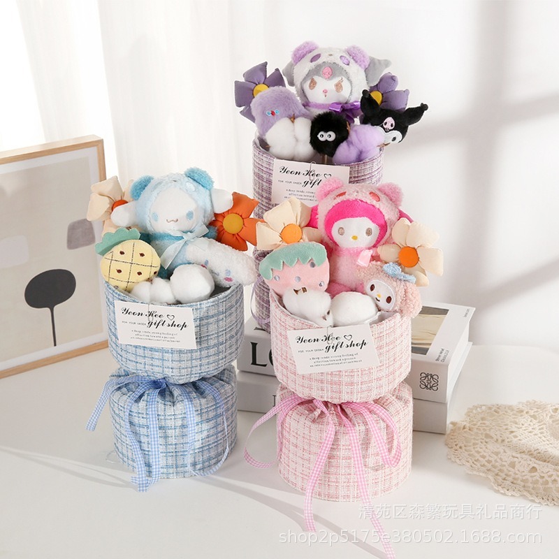 Kuromi Melody SANRIO bouquet Birthday Gift Cute Doll flower | Shopee ...