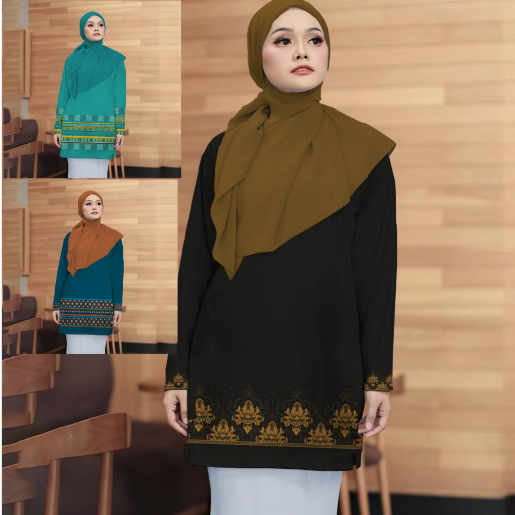 Muslimah Dress 2024 Viral Long Sleeve Muslim Sportswear Baju Raya 2024 ...