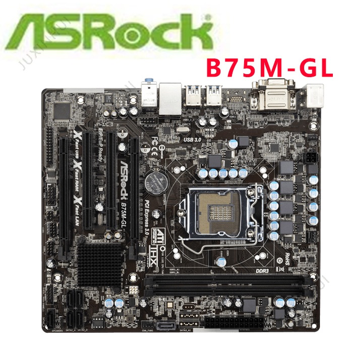 ASRock B75M-GL VGS DGS desktop motherboard LGA 1155 B75 USB3 ...