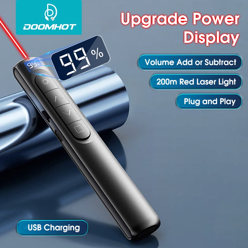 DoomHot Wireless Presenter Remote Control USB Laser Pointer Red Laser ...