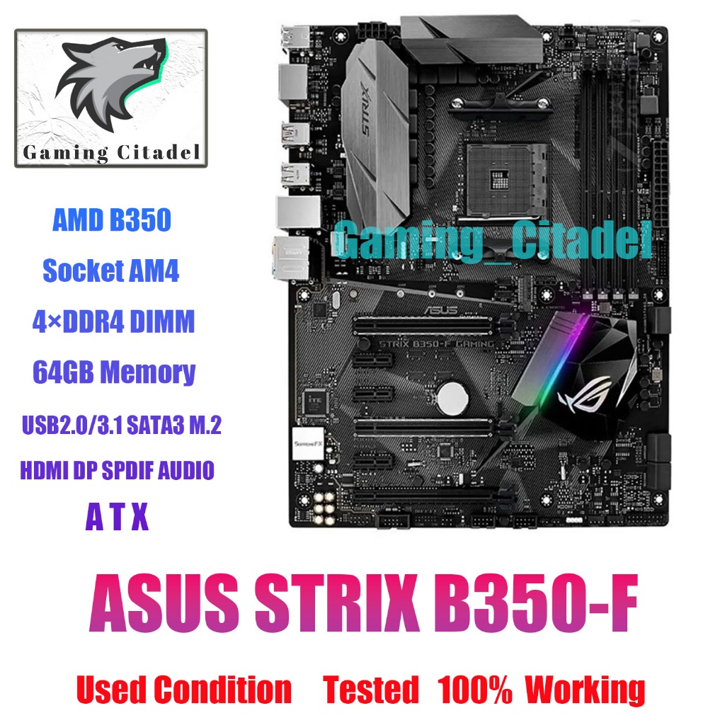 ASUS PRIME B350-PLUS Motherboard ATX AMD B350 AM4 DDR4 SATA3 M.2 HDMI DVI-D  VGA Con