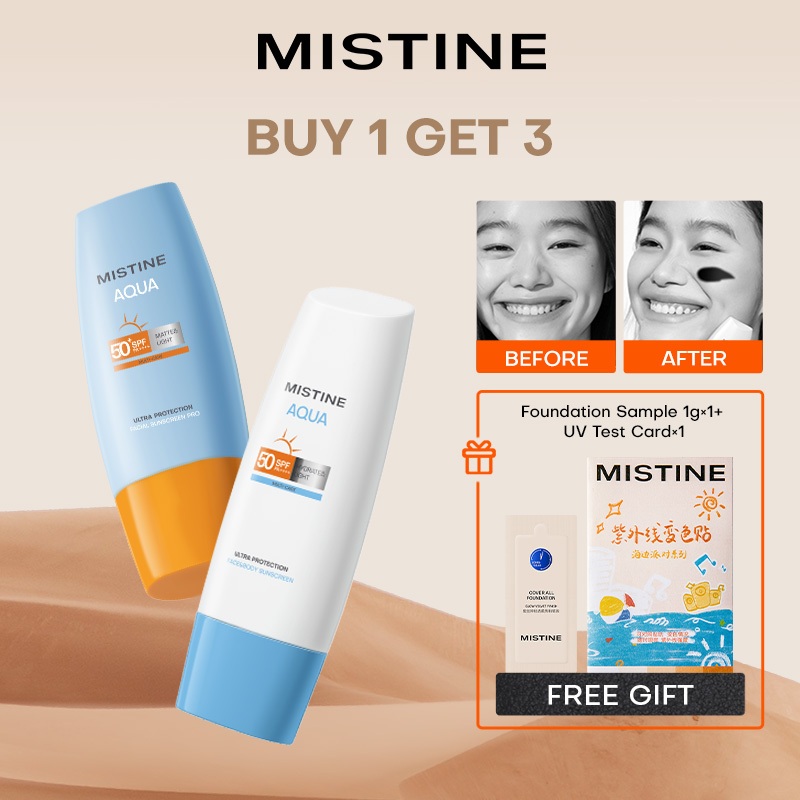 MISTINE Sunscreen Sunblock Moisturizer Facial/Body Cream UV Shield SPF50+ PA++++ 60ml Shopee