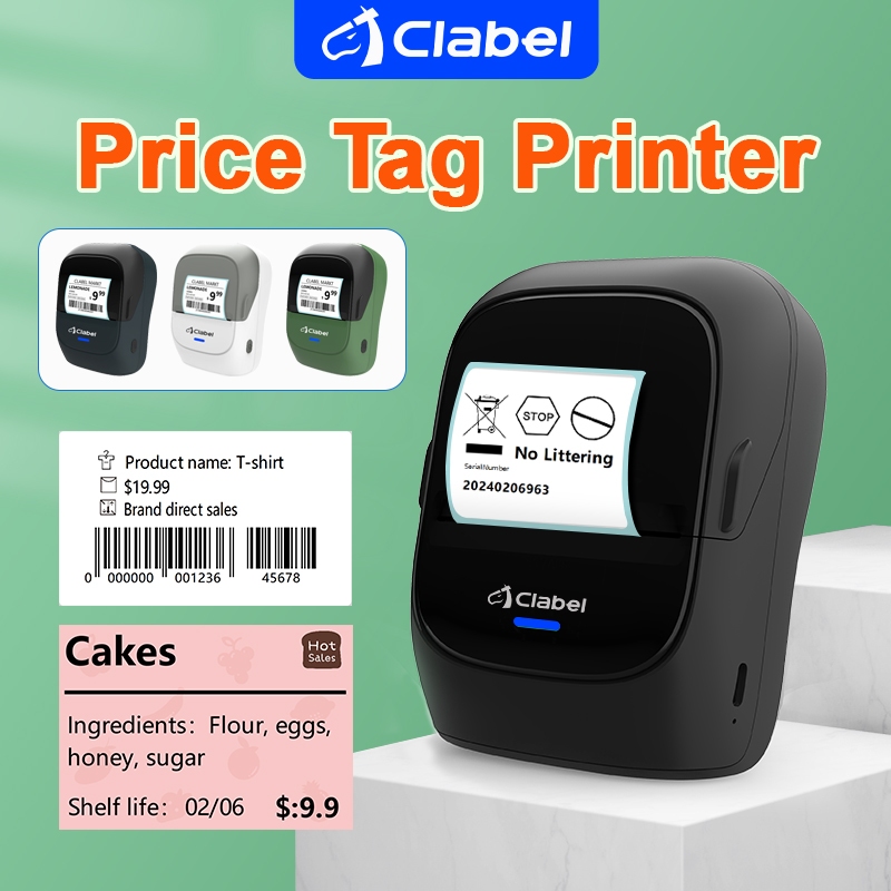 CLABEL 221B Portable Label Printer Bluetooth Thermal Printer ...