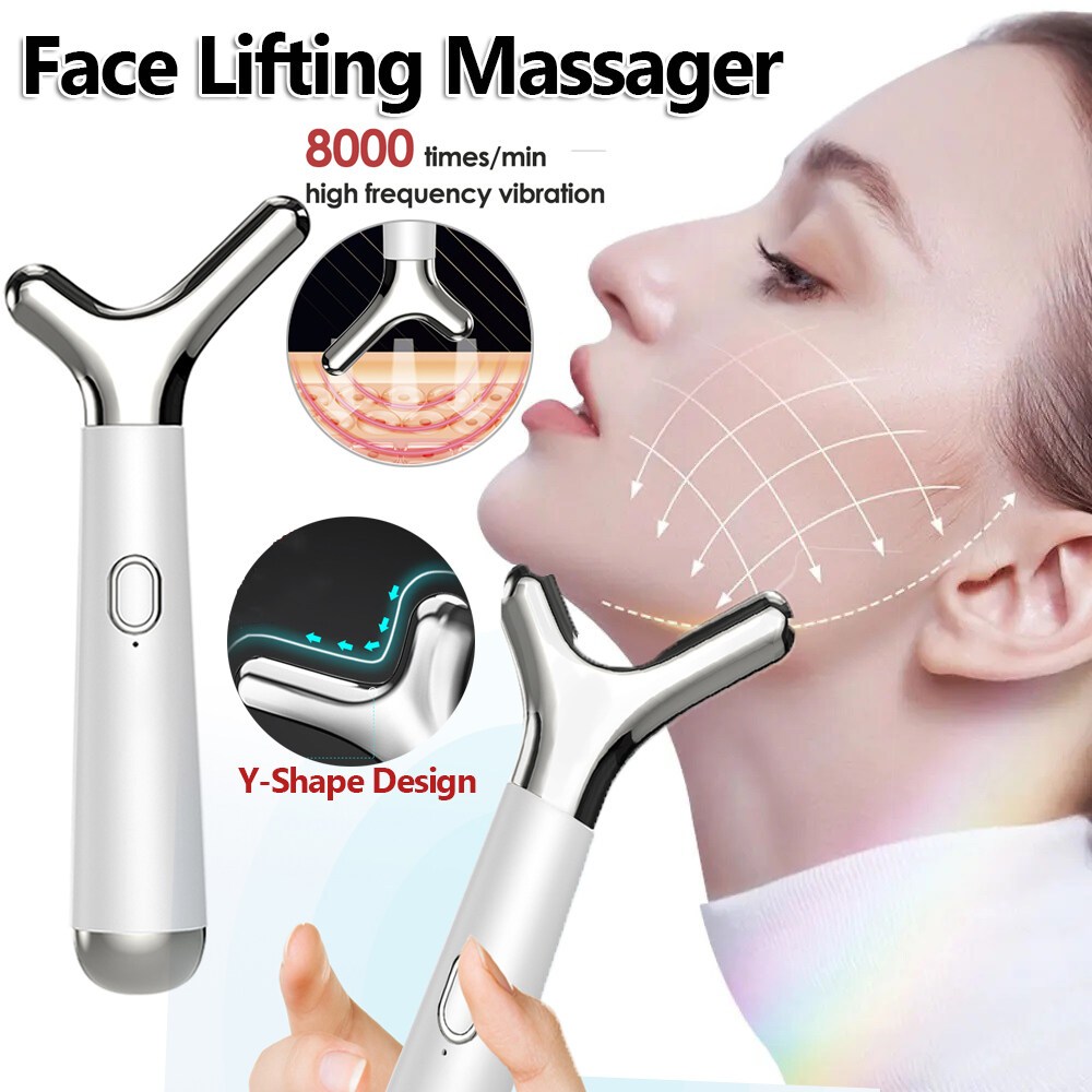 Agdoad Face Lifting Massager Y Shaped Face Slimming Vibratings Massager Device Electric Facial