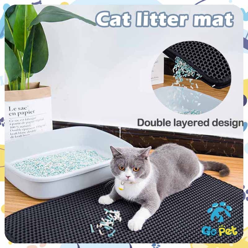 Double Layer Cat Litter Mat Trapping Mat Waterproof Eva Washable Carpet ...