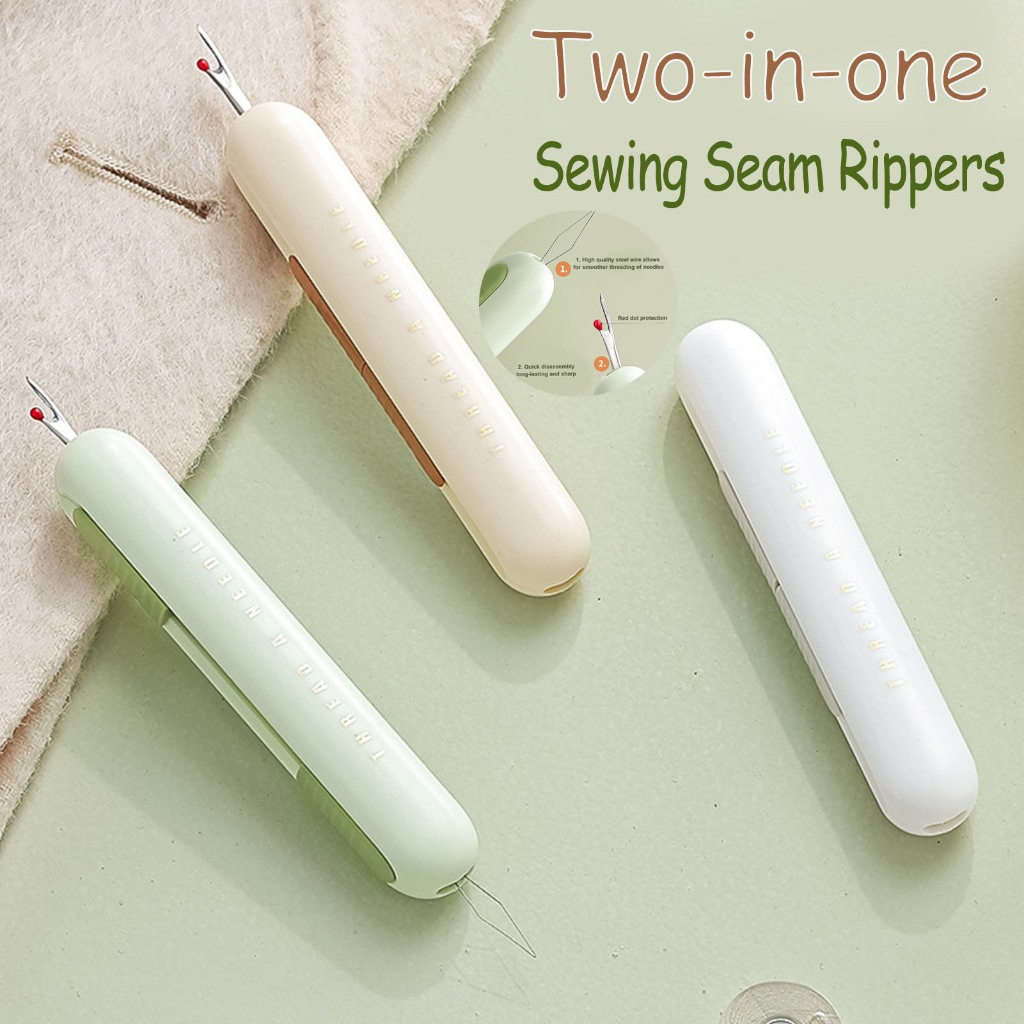 Needle Threader Seam Ripper 2-in-1 Thread Remover Sewing Rippers ...