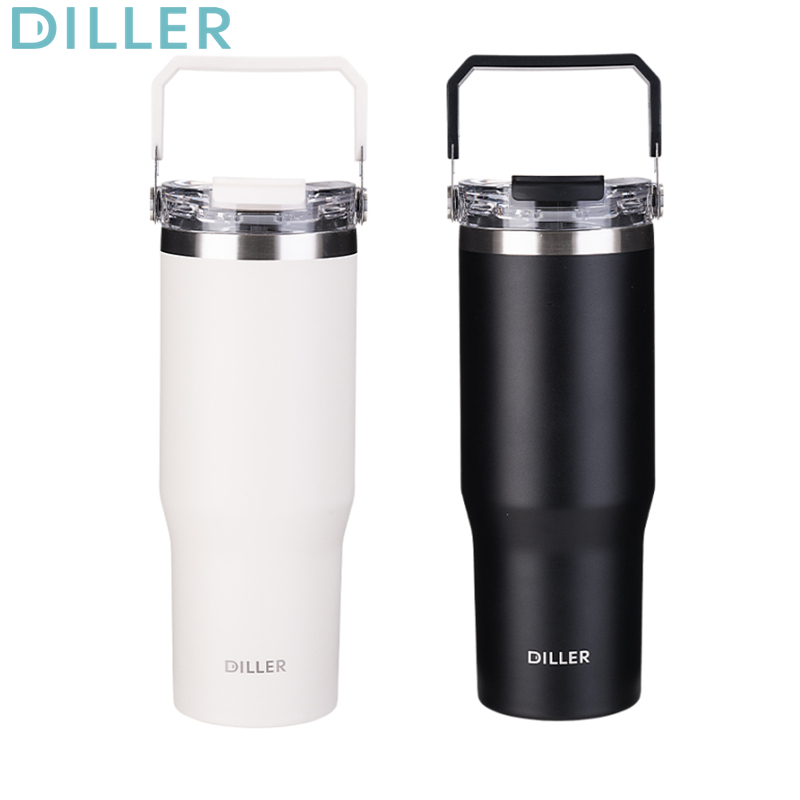 Diller Tumbler Thermos Mug With Handle And Straw SUS304 Stainless Steel ...