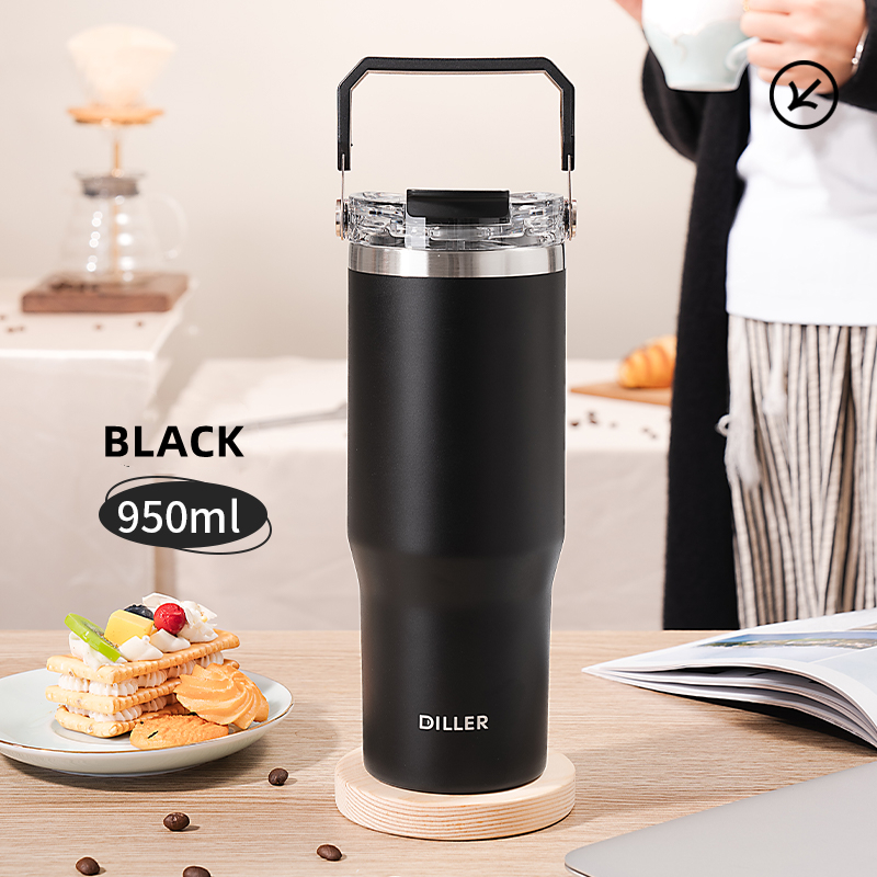 Diller Tumbler Thermos Mug With Handle And Straw SUS304 Stainless Steel ...