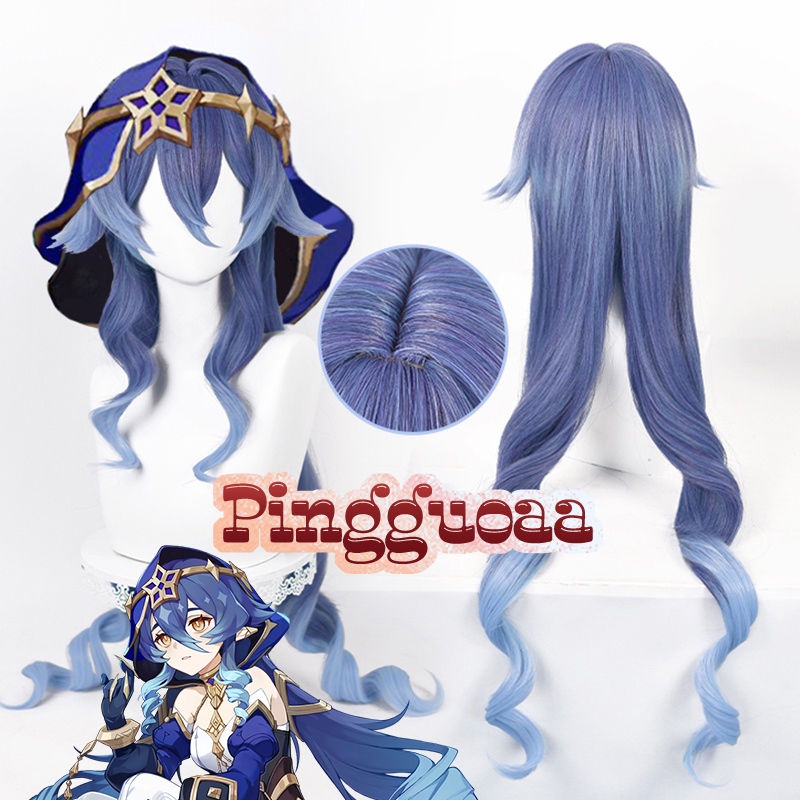 Genshin Impact Layla Cosplay Wig 100cm Long Curly Heat Resistant Synthetic Wigs I.722347789