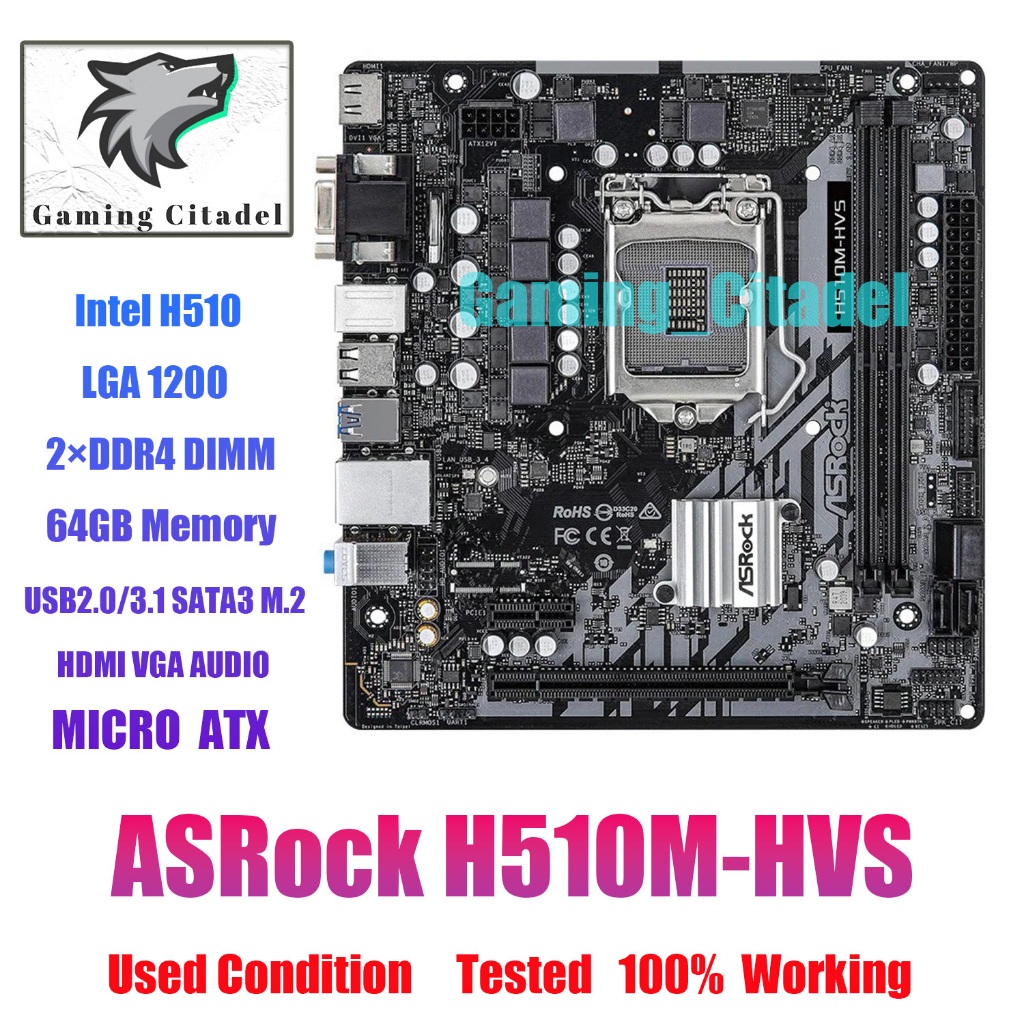 ASROCK H510M-HVS motherboard Micro ATX LGA 1200 DDR4 | Shopee Malaysia