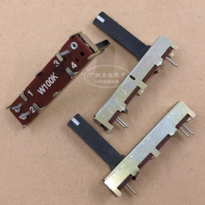 1PCS 35MM Mixer Fader Single W100K W104 RA2043F 3Pin Sliding