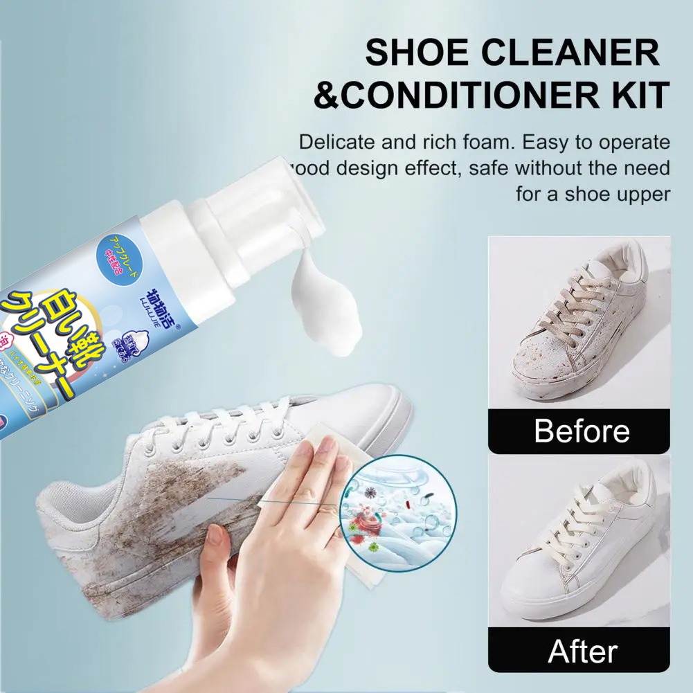 White Shoes Foam Cleaner Waterproof Whitening Cleansing Spray
