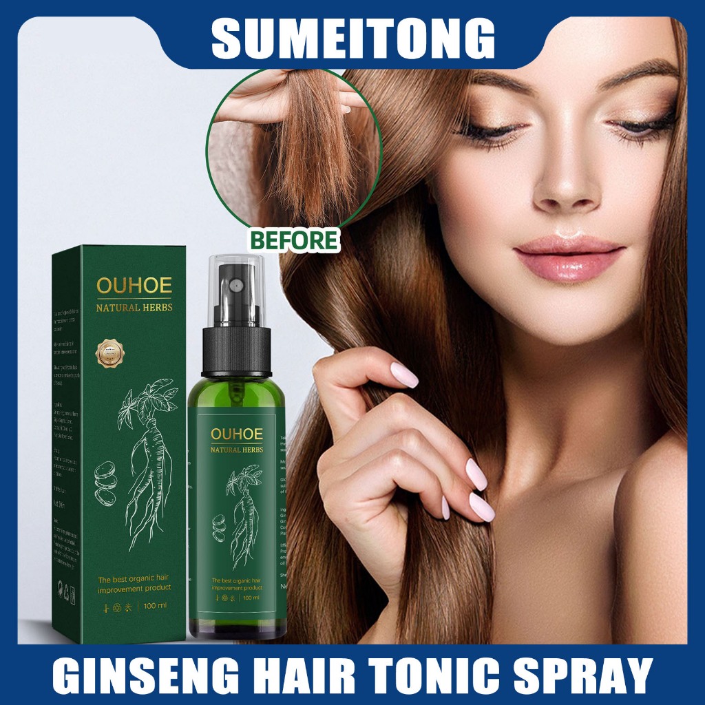 Ouhoe Ginseng Hair Growth Spray Herbal Tonic Anti Hair Loss Serum ...