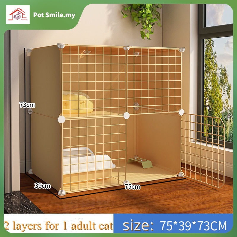 DIY Pet Cage Panel Pet Cats Dogs Rabbit Iron Metal Grid Cage Storage