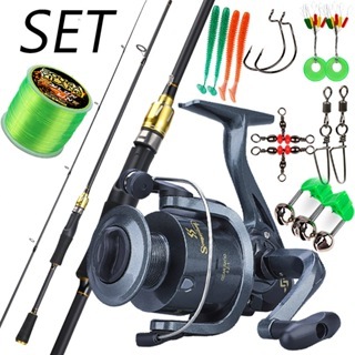 Joran Pancing Set Fishing Rod M Power 2 Sections Spinning 1.8/2.1M and  Alloy Spinning Fishing Reel 1000-4000 5.2:1 Gear Ratio Portable Travel Fishing  Reels For Fresh/Saltwater