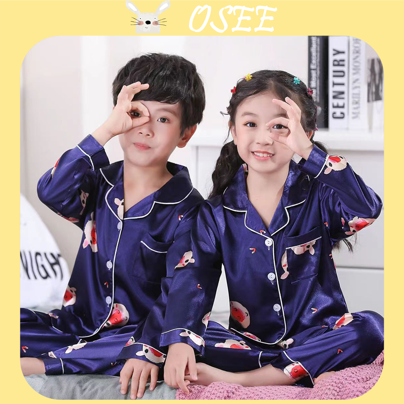 【Osee】 Children's Ice Silk Pajamas sleepwear Boys Summer Thin Baby ...