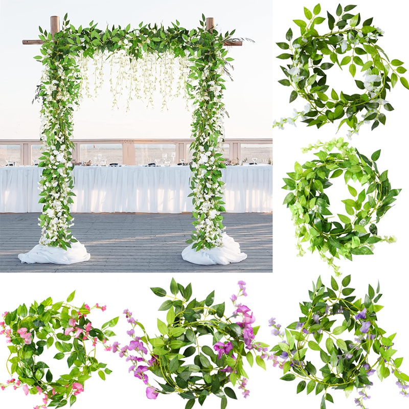 1pc Wisteria Artificial Flowers Hanging Garland Arch Decor 5 Styles ...