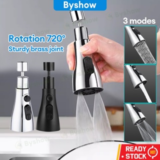 【Byshow】Malaysia In Stock 360° Rotatable Universal Faucet Extender 3-Speed Adjustable Sink Sprayer High Pressure Bathroom Kitchen Shower Washbasin Spray Head Faucet Bubbler Nozzle Water Tap Extend Adapter Filter Purifier Replacement Keran Bib Tap Paip 水龙头