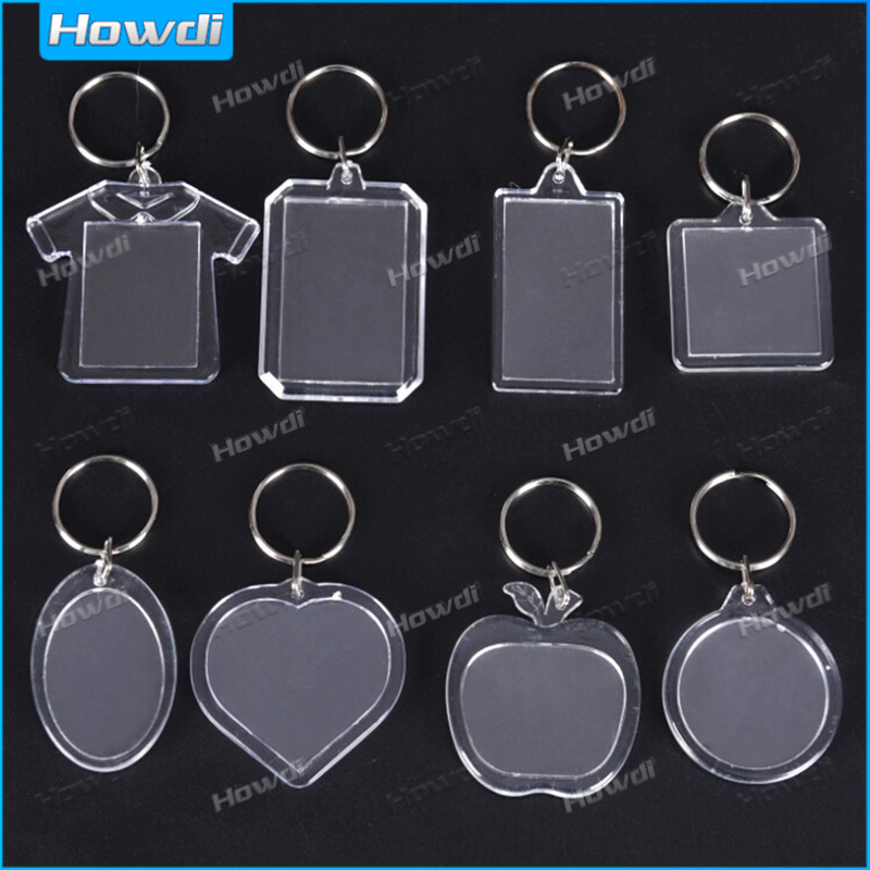 NEW 1PC Photo Frame Keychian Acrylic Picture Frame Keyring DIY Split ...
