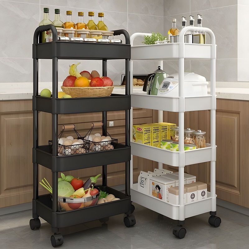 4/5 Tier Multifunction Trolley Rack Bathroom Plastic Shelf Home Kitchen ...