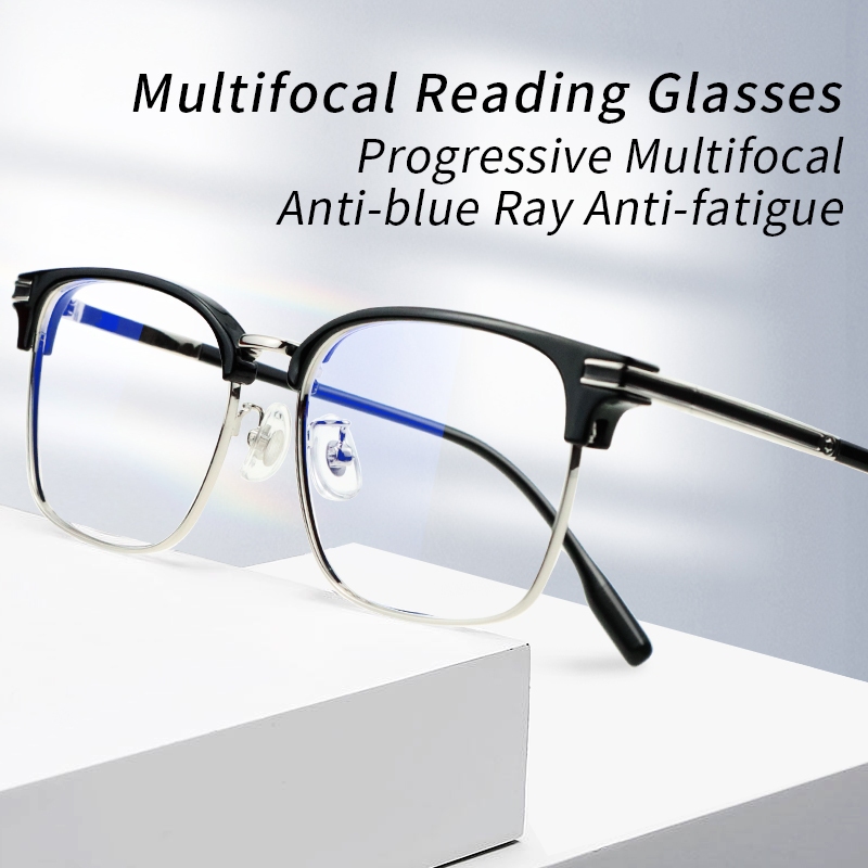 Progressive Multifocal Reading Glasses for Men,Anti Blue Ray Anti ...