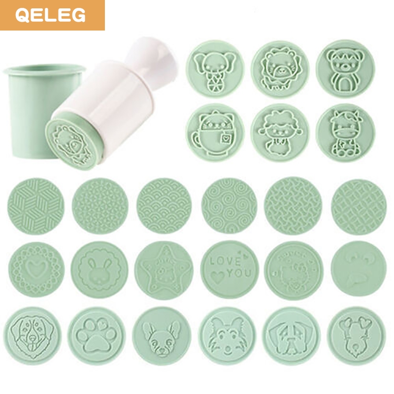 QELEG Handpressed Cookie Stamp Cookie Mould Cartoon Diy Multipattern