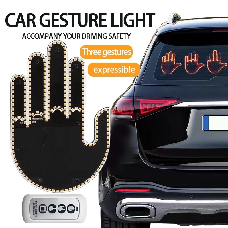 New LED Illuminated Gesture Light Car Finger Light With Remote Road ...