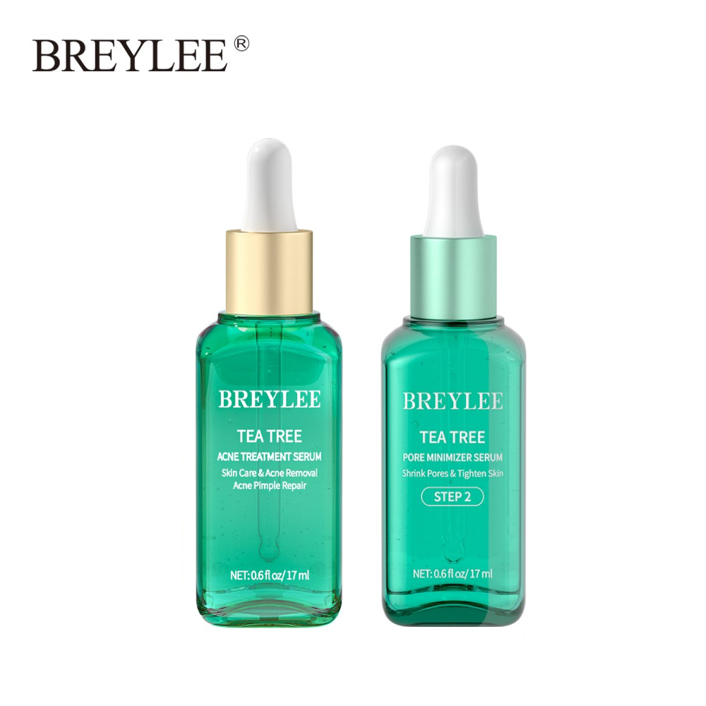 Breylee Acne Treatment Serum Tea Tree Pore Tightening Moisturizing Facial Treatment Set Shopee