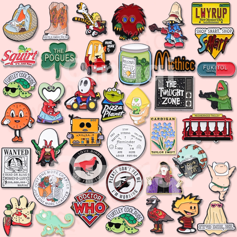 50 Styles Cartoon Anime Enamel Brooch Backpack Badges Clothing ...