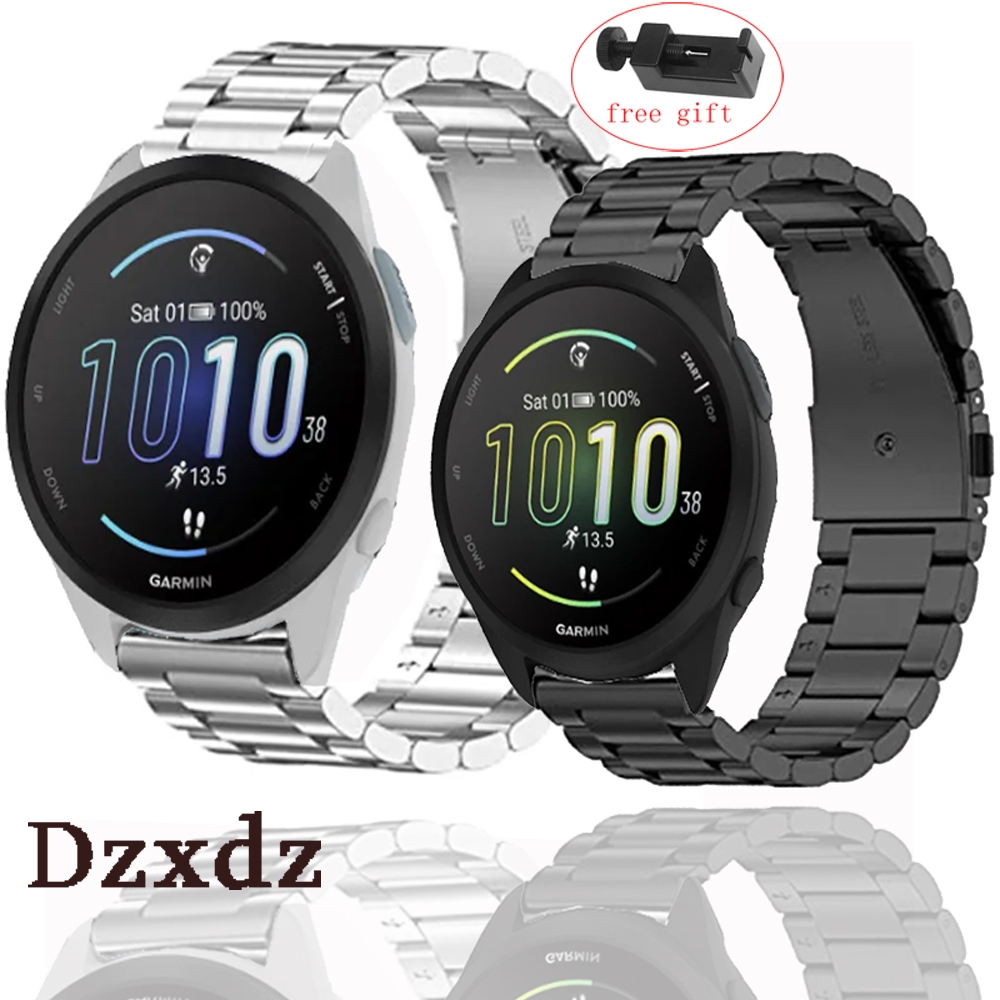 For Garmin Forerunner 165 Music / Non Music Metal stainless steel strap