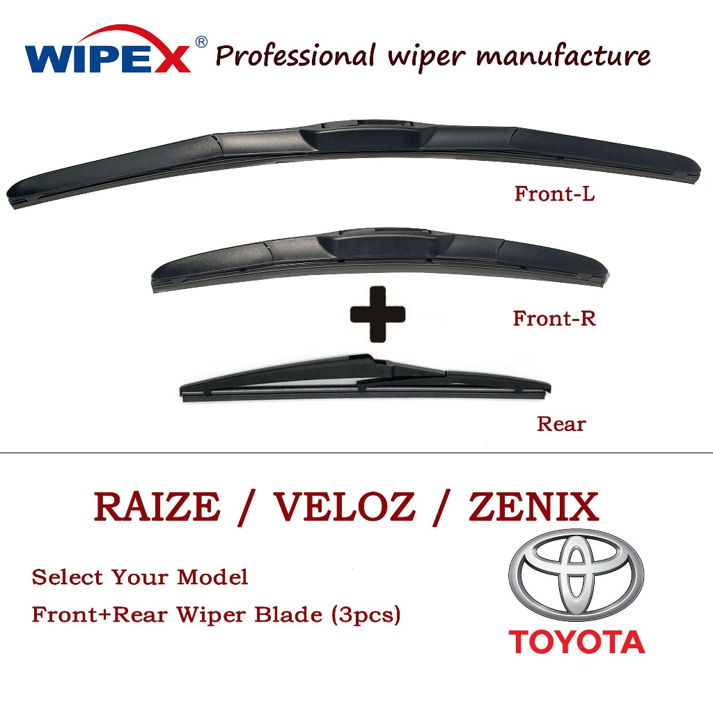 Front Rear Pcs Toyota Raize Veloz Zenix Wiper Blade Set For Select Your Model Crossover