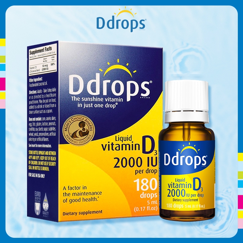 Ddrops Adult Liquid Vitamin D3 2000IU For The Elderly. 老年人液体维生素D3 5ml ...