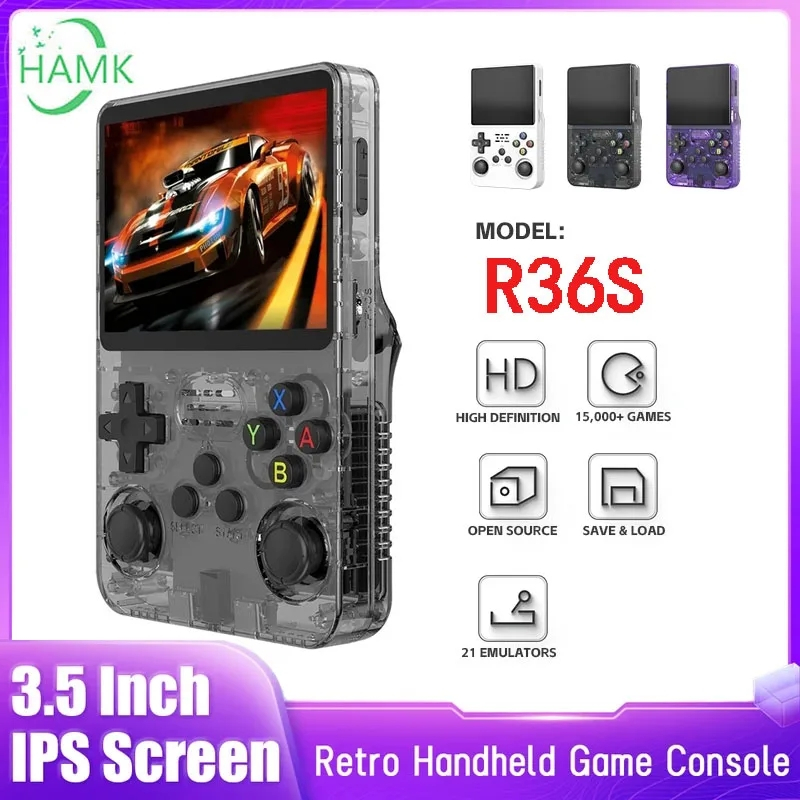 R36S Retro Handheld Video Game Console Linux System 3.5 Inch IPS Screen  R35s Pro Portable Pocket