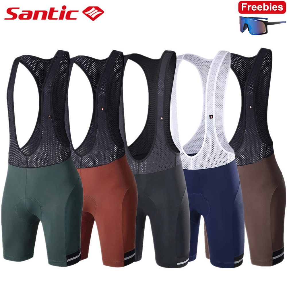 Santic Men Cycling Bib Shorts With Pockets D Padded Breathable Bike Bicycle Short Pants Hours