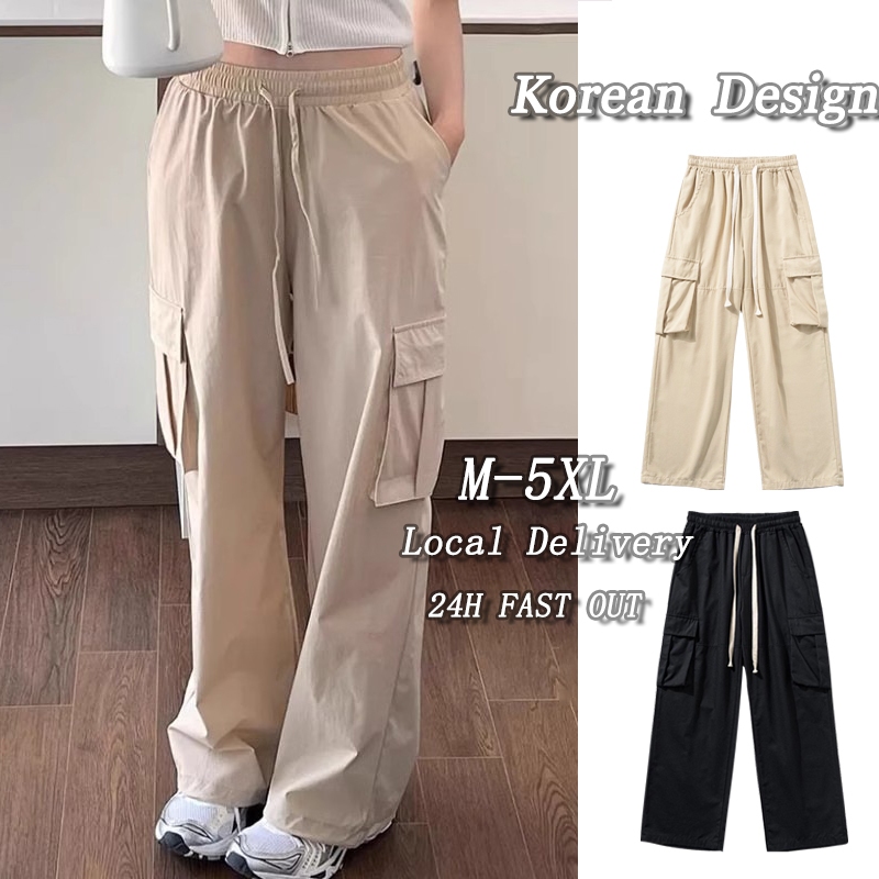 Women Long Pants Straight 9-Point Suit Pants Korean Style High Waist Loose  Pants Slimming Casual Wide-Leg