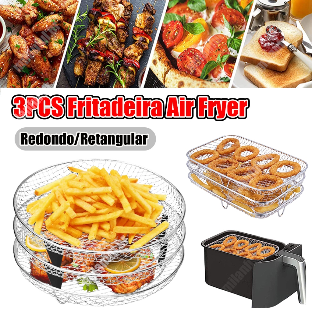 Air Fryer Three Stackable Dehydrator Racks 304 Stainless Steel Air ...