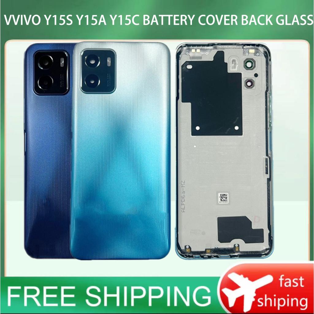 New For Vivo Y15s Y15a Y15C Battery Cover Back Glass Panel Rear Housing ...