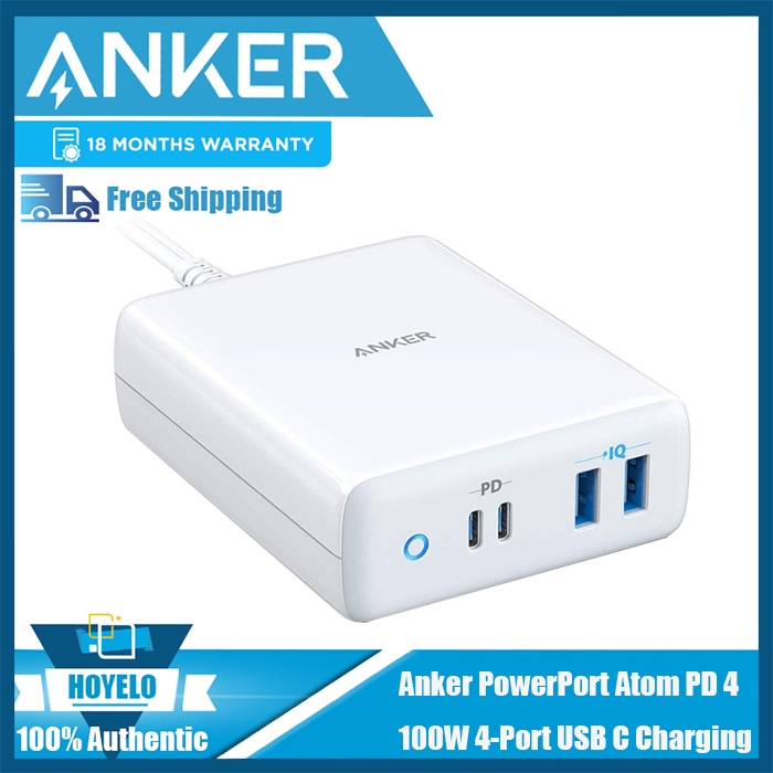 Anker 100W 4-Port 2A+2C Type-C Desktop Charging Station With Power ...