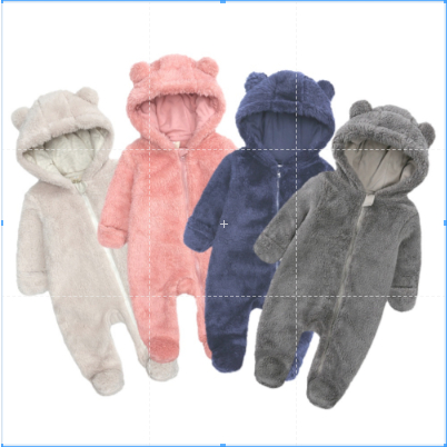 Kids Tales Newborn Baby Girls Boys Cartoon Bear Ear Snowsuit Infant Warm  Fleece Hooded Romper Onesies Jumpsuit Kids Hoodie Clothes Outfit