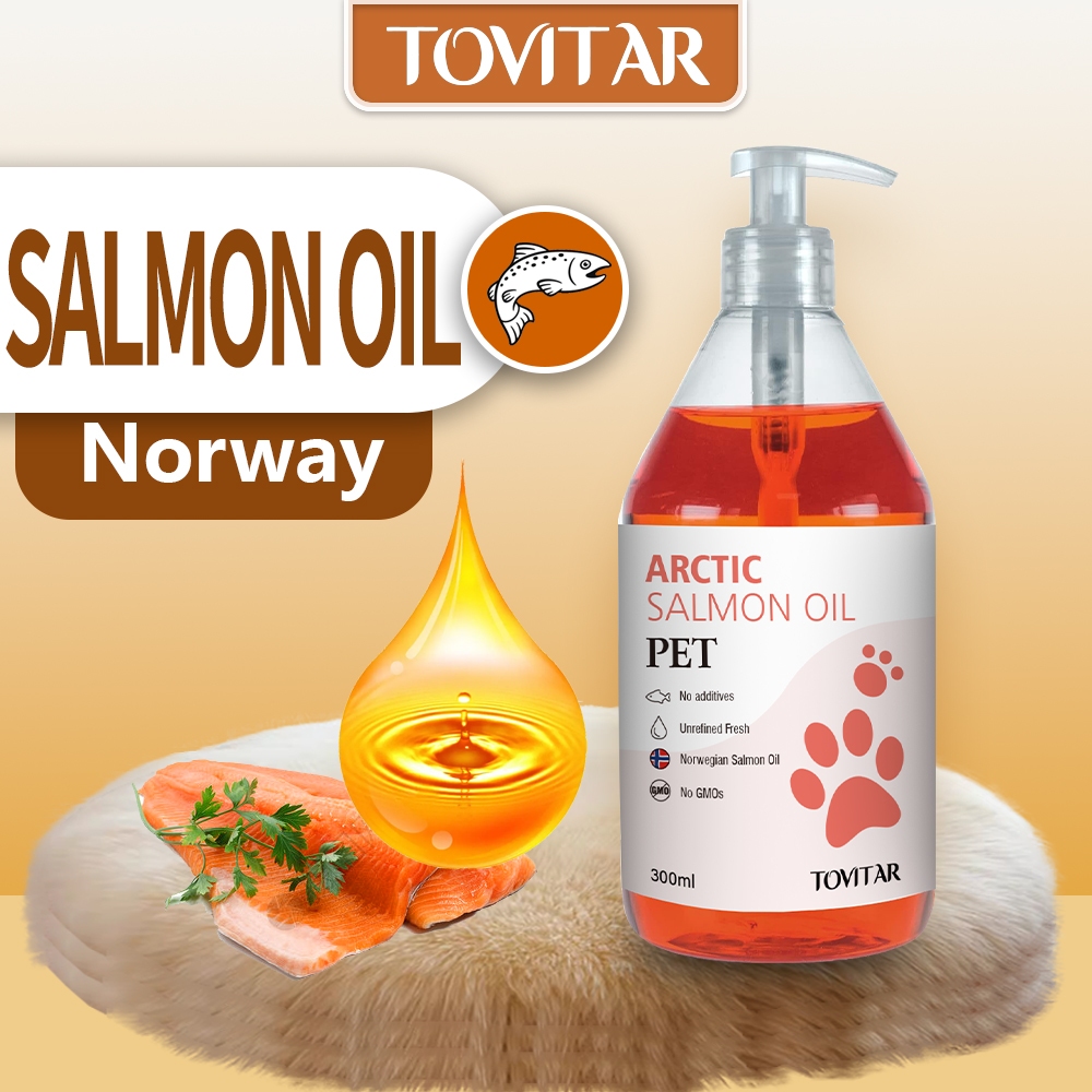 TOVITAR Norwegian salmon oil 300ml Glossy fur for cats and dogs