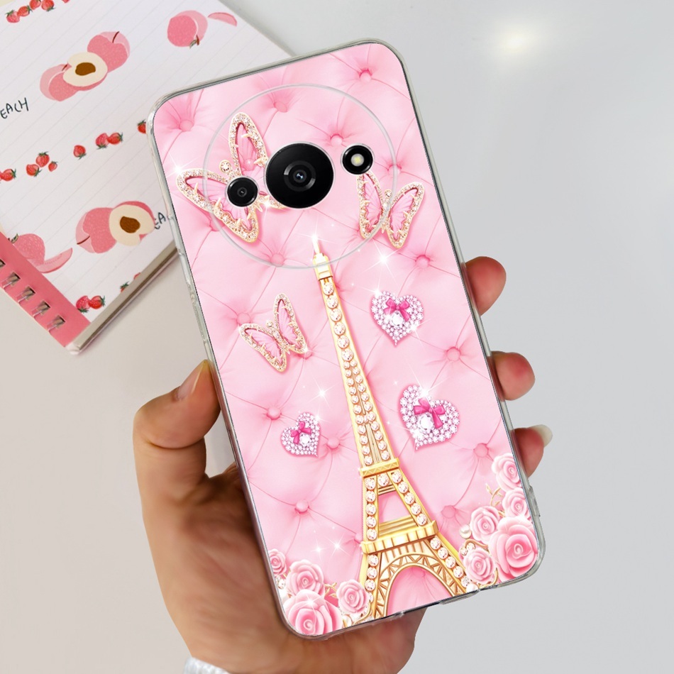 BORYA Case For Xiaomi Redmi A3 4G - Ultra Thin Shiny Gradient TPU Cover With Electroplated Edge