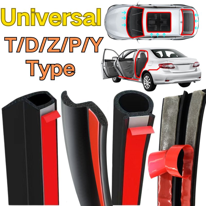 4M Rubber Car Door Sealing Strip Sticker Auto Roof Window Hood Trunk ...
