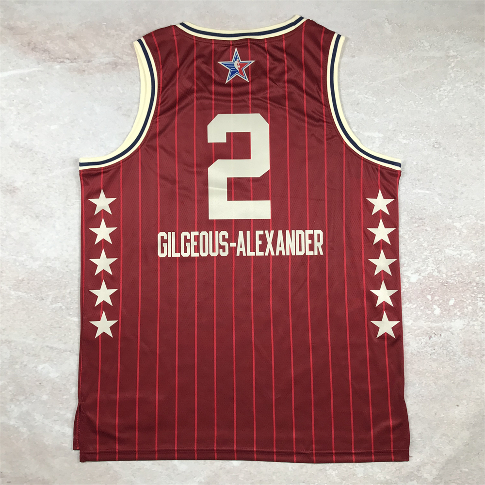 2024 all star new NBA men’s Oklahoma City Thunder #2 Shai Gilgeous ...